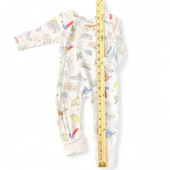 Nola Tawk Texas Kids Unisex Baby Sleeper‎ Organic Cotton Convertible Zipper PJs - Picture 6 of 8